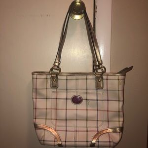 Coach Multicolor Plaid Tote